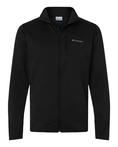 Columbia 213684 Men's Essential Hike™ Grid Fleece Full-Zip — blank fleece pullover, front view