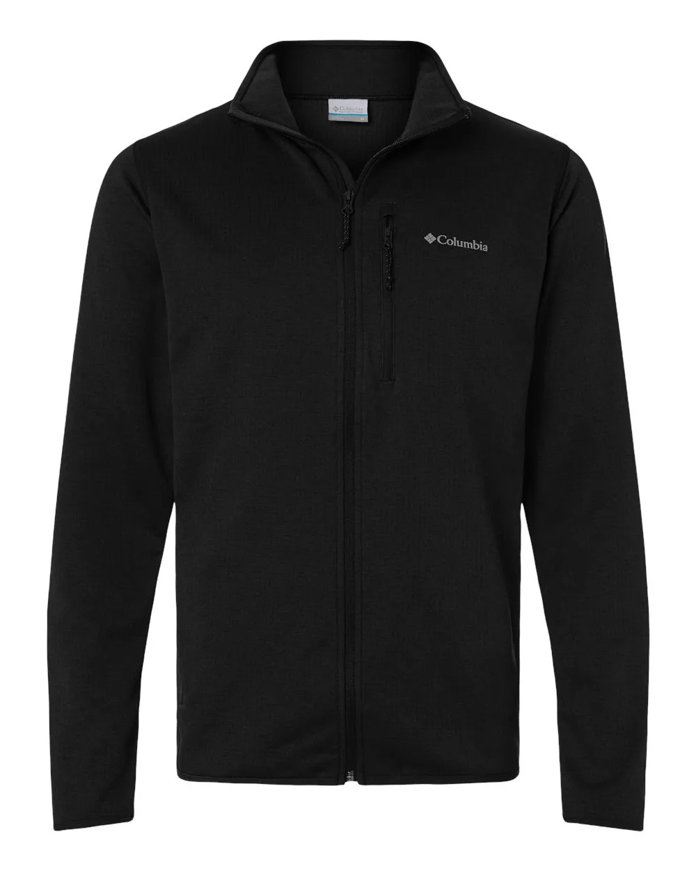 Columbia 213684 Men's Essential Hike™ Grid Fleece Full-Zip — blank fleece pullover, front view