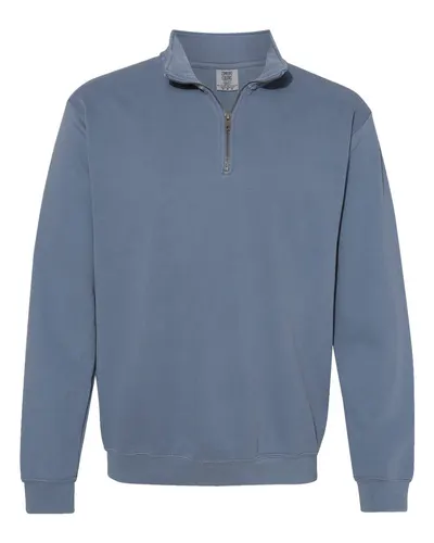 Comfort Colors 1580 Unisex Garment-Dyed Quarter-Zip Sweatshirt — blank crewneck sweatshirt, front view