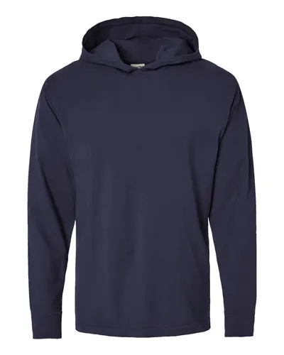 ComfortWash by Hanes GDH280 Unisex Garment-Dyed Jersey Hooded Long Sleeve T-Shirt — blank hooded sweatshirt, front view