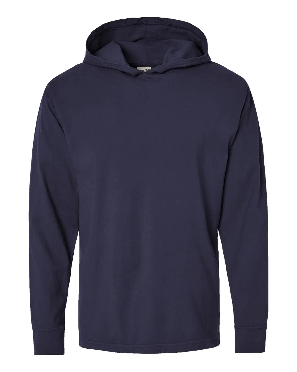 ComfortWash by Hanes GDH280 Unisex Garment-Dyed Jersey Hooded Long Sleeve T-Shirt — blank hooded sweatshirt, front view