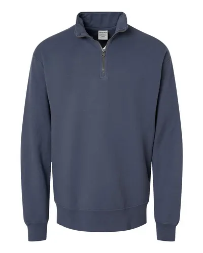 ComfortWash by Hanes GDH425 Unisex Garment-Dyed Quarter-Zip Sweatshirt — blank crewneck sweatshirt, front view