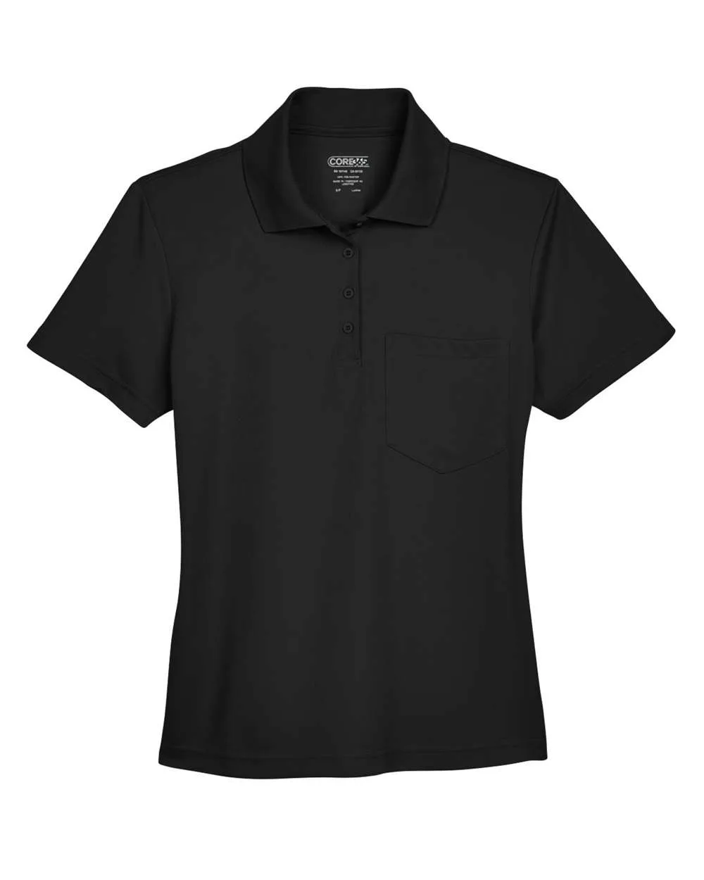 CORE365 78181P Women's Origin Performance Piqué Polo with Pocket — blank polo, front view