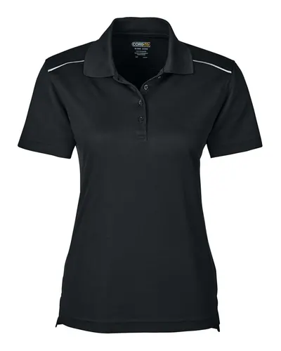 CORE365 78181R Women's Radiant Performance Piqué Polo with Reflective Piping — blank polo, front view