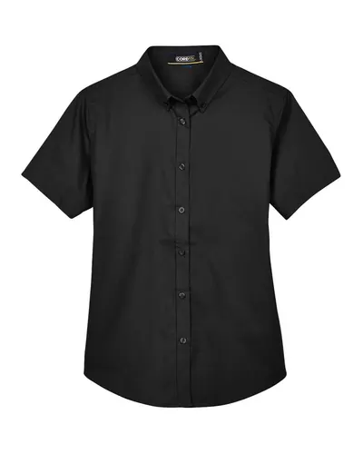 CORE365 78194 Women's Optimum Short Sleeve Twill Shirt — blank woven shirt, front view
