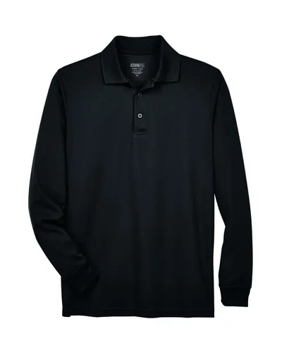 CORE365 88192 Men's Pinnacle Performance Long Sleeve Piqué Polo — blank polo, front view