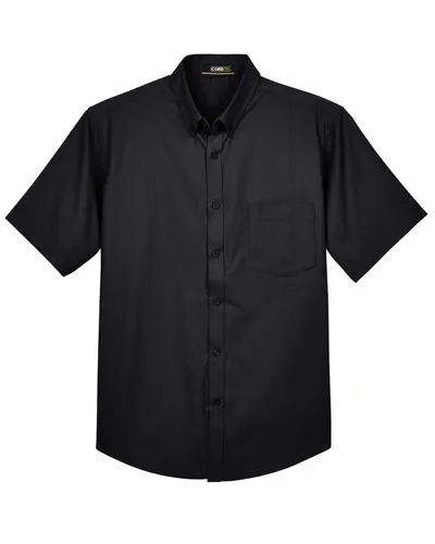 CORE365 88194T Men's Tall Optimum Short Sleeve Twill Dress Shirt — blank woven shirt, front view