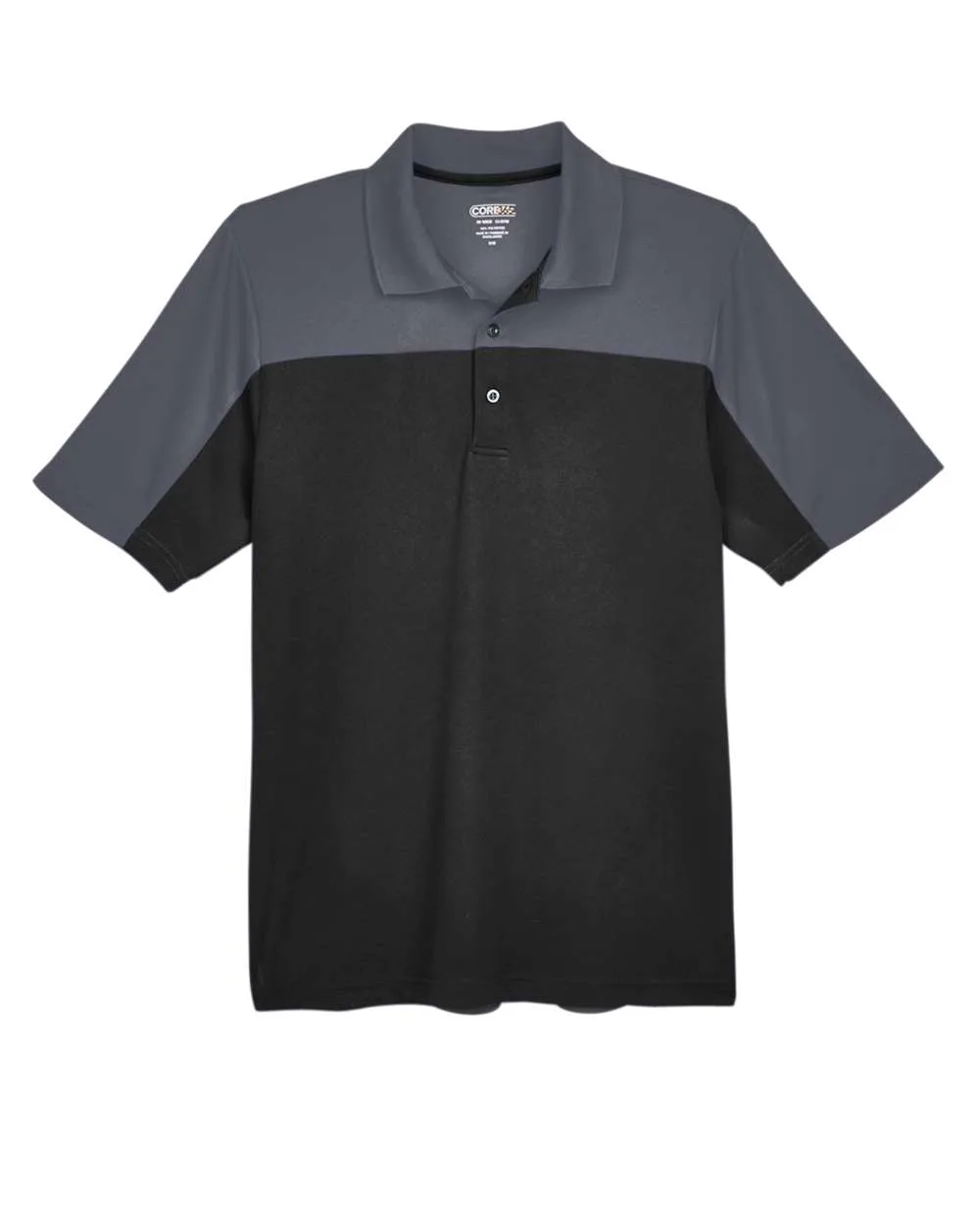 CORE365 CE101 Men's Balance Colorblock Performance Piqué Polo — blank polo, front view