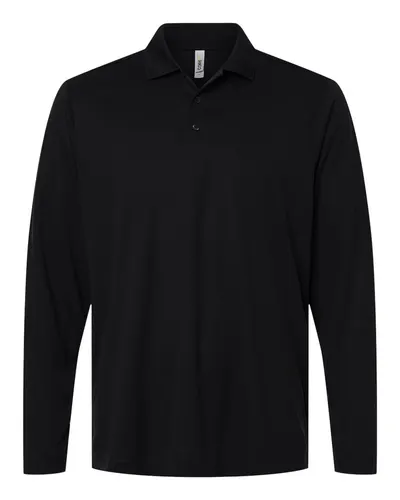 CORE365 CE108L Men's Nova Performance Long Sleeve Pique Polo — blank polo, front view