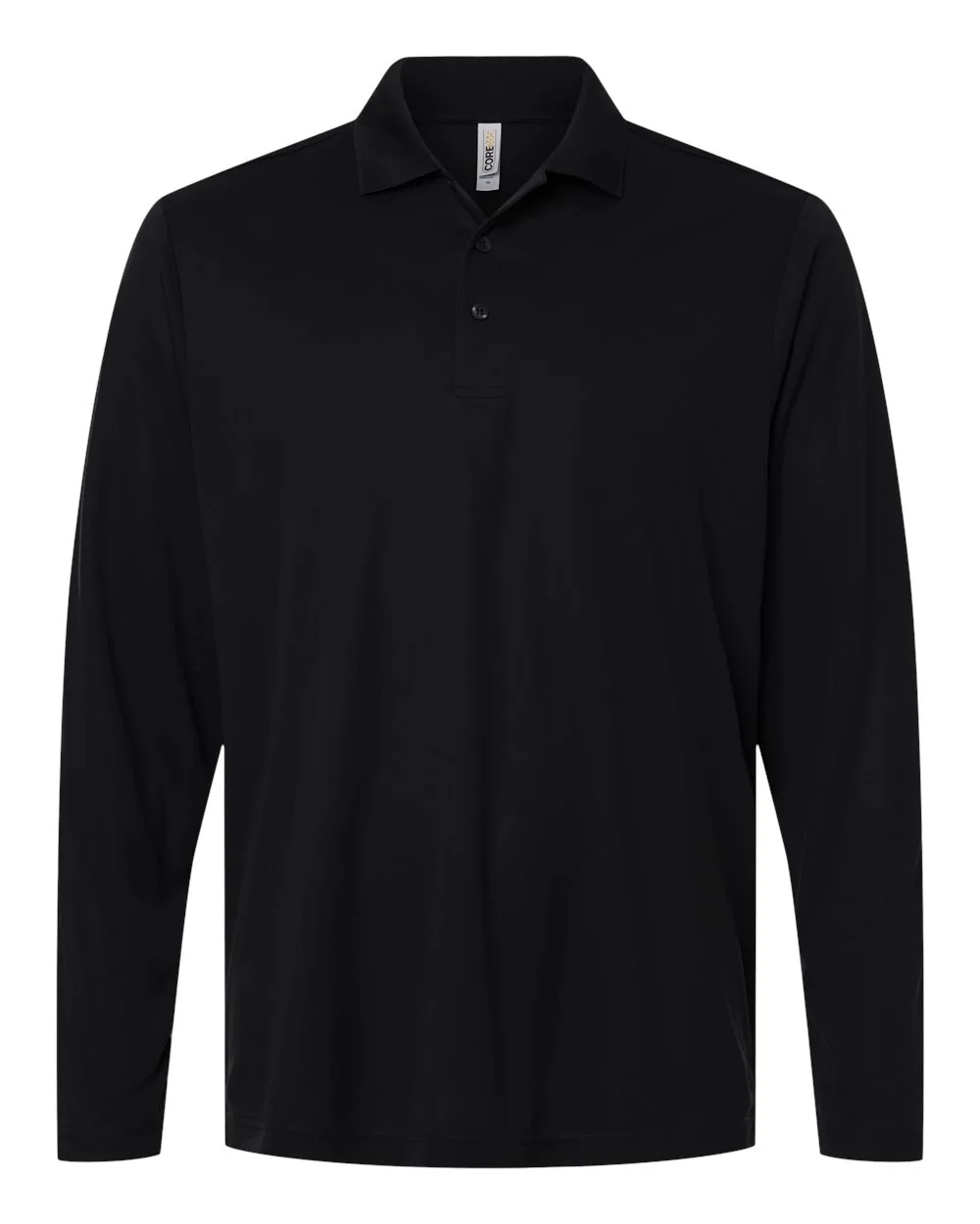 CORE365 CE108L Men's Nova Performance Long Sleeve Pique Polo — blank polo, front view