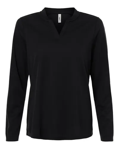 CORE365 CE108LW Women's Nova Performance Long Sleeve Pique Polo — blank polo, front view
