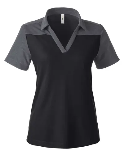 CORE365 CE112CW Women's Fusion ChromaSoft™ Colorblock Polo — blank polo, front view