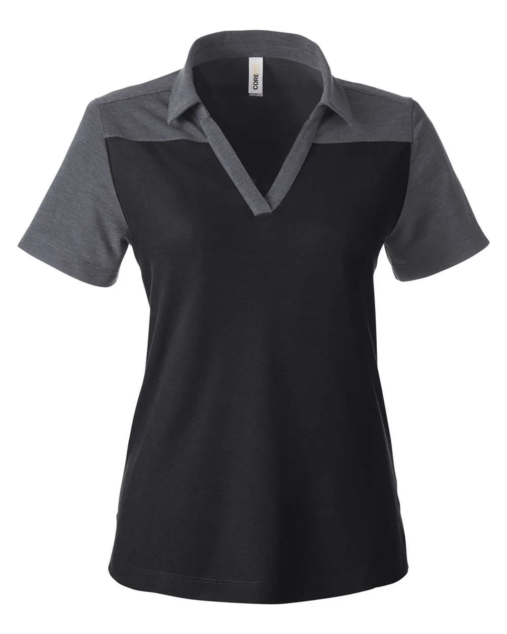CORE365 CE112CW Women's Fusion ChromaSoft™ Colorblock Polo — blank polo, front view