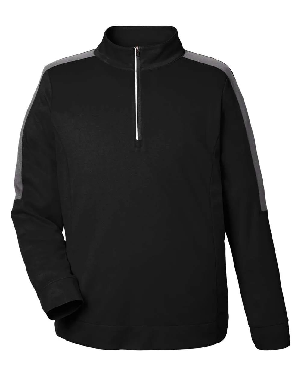 CORE365 CE404 Men's Market Snag Protect Mesh Colorblock Quarter-Zip Pullover — blank garment, front view