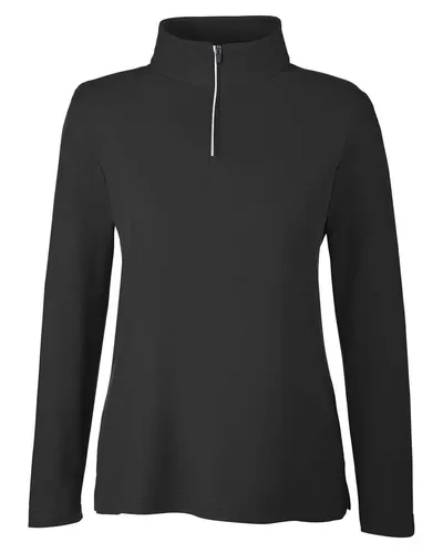 CORE365 CE405W Women's Fusion ChromaSoft™ Pique Quarter-Zip Pullover — blank garment, front view