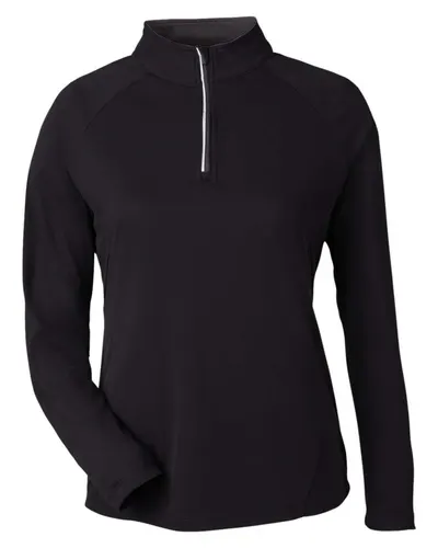 CORE365 CE418W Women's Origin Performance Pique Quarter-Zip Pullover — blank garment, front view