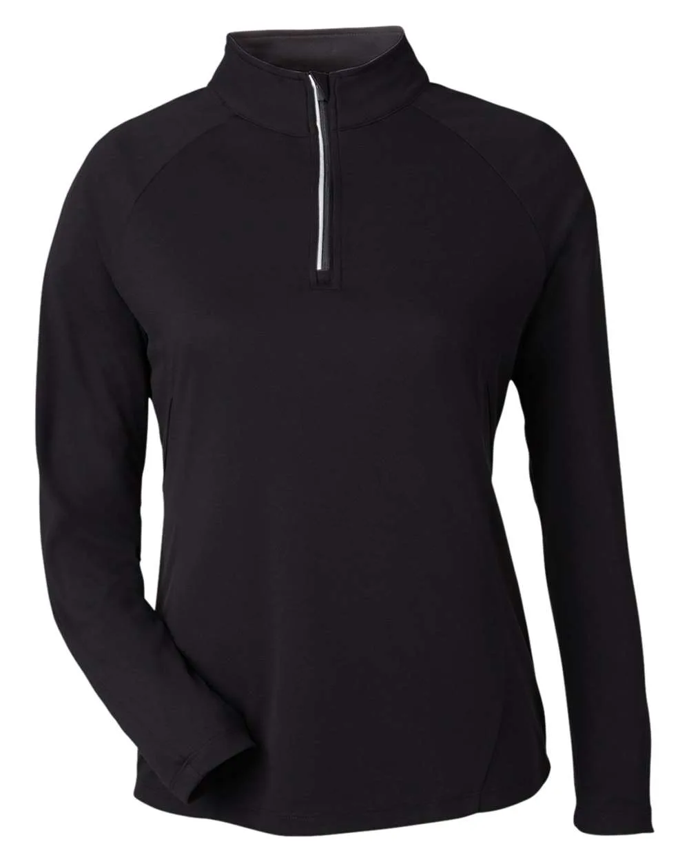 CORE365 CE418W Women's Origin Performance Pique Quarter-Zip Pullover — blank garment, front view