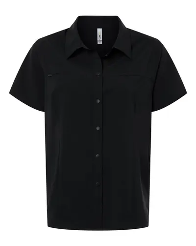 CORE365 CE520W Women's UltraUVP Shoreline Short Sleeve Staff Shirt — blank garment, front view