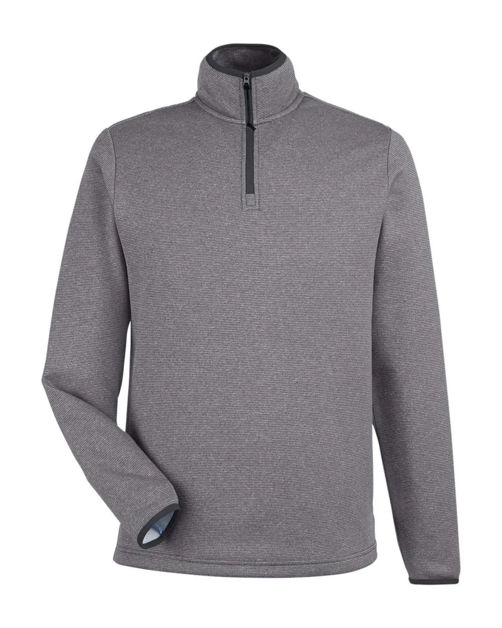 CORE365 CE73 Men's Venture Heathered Stripe Quarter-Zip Pullover — blank garment, front view
