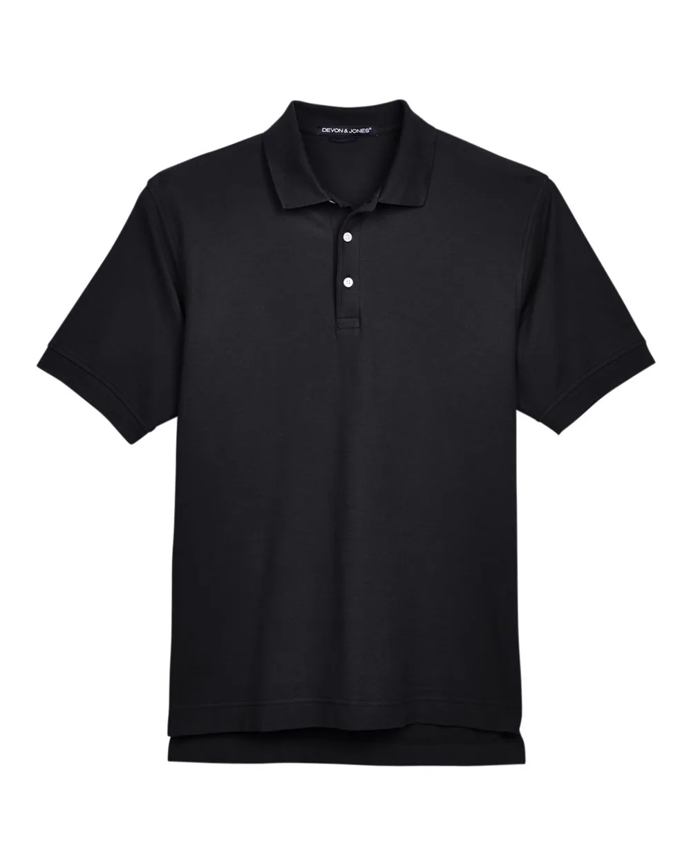 Devon & Jones D100 Men's Pima Piqué Polo — blank polo, front view