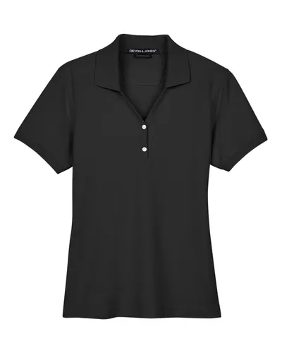 Devon & Jones D100W Women's Pima Piqué Polo — blank polo, front view
