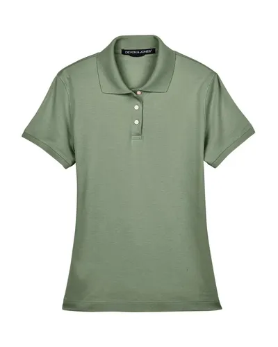 Devon & Jones D140SW Women's Perfect Pima Interlock Polo — blank polo, front view