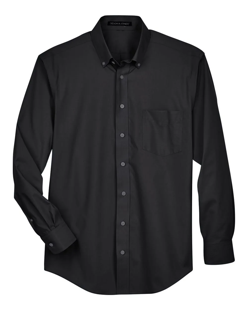 Devon & Jones D620T Men's Tall Crown Collection® Broadcloth Woven Dress Shirt — blank woven shirt, front view