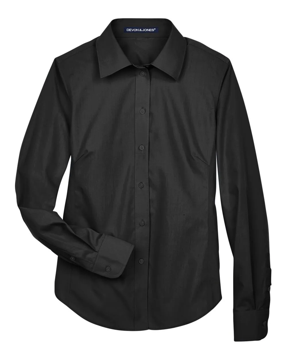 Devon & Jones D620W Women's Crown Collection® Broadcloth Woven Dress Shirt — blank woven shirt, front view
