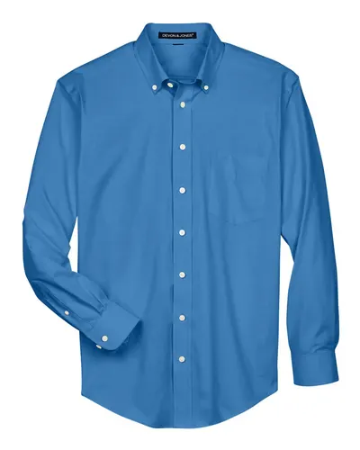 Devon & Jones D630 Men's Crown Collection® Oxford Woven Dress Shirt — blank woven shirt, front view