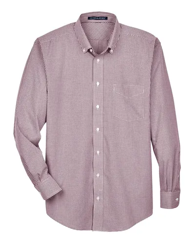 Devon & Jones D640 Men's Crown Collection® Gingham Check Woven Dress Shirt — blank woven shirt, front view