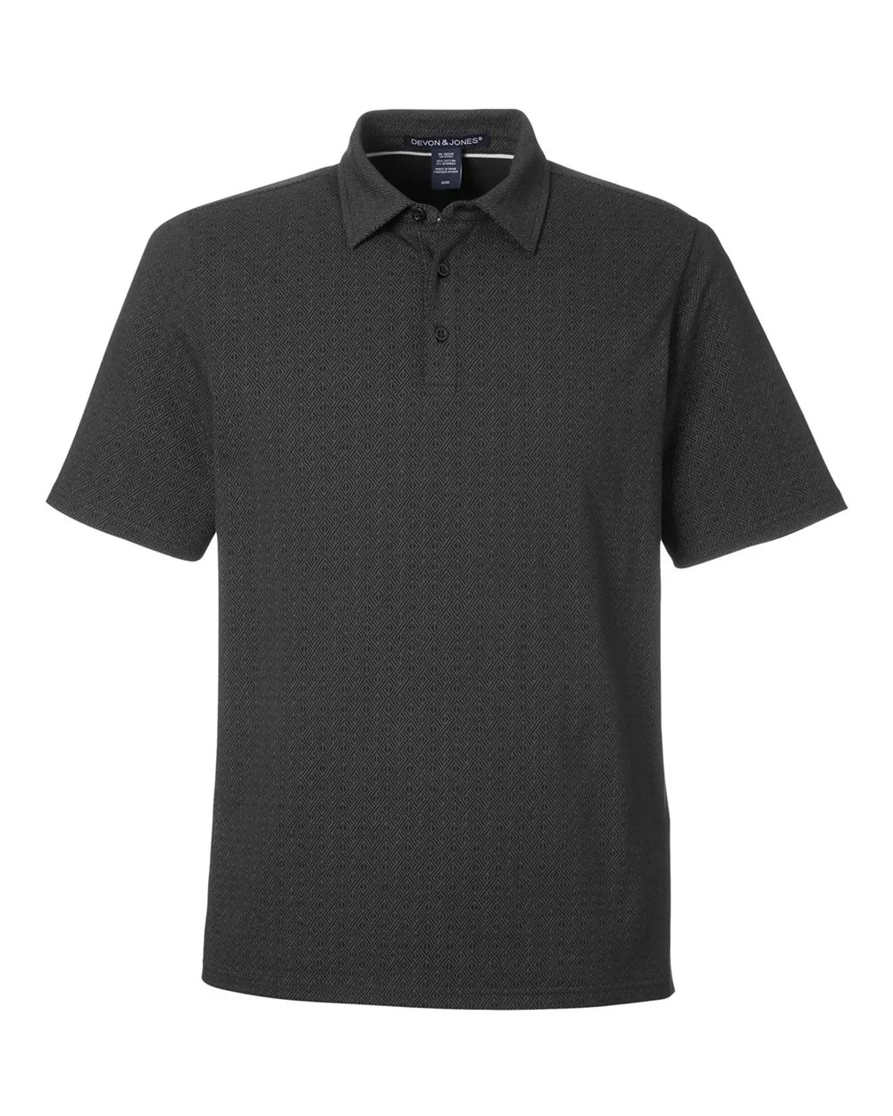 Devon & Jones DG101 Men's Crownlux Performance® Geo Polo — blank polo, front view