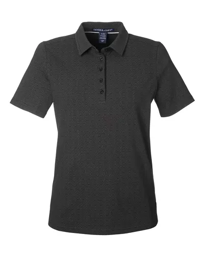 Devon & Jones DG101W Women's Crownlux Performance® Geo Polo — blank polo, front view