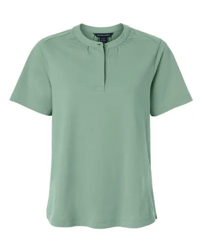 Devon & Jones DG102W Women's Seaton Pebble Textured Polo — blank polo, front view