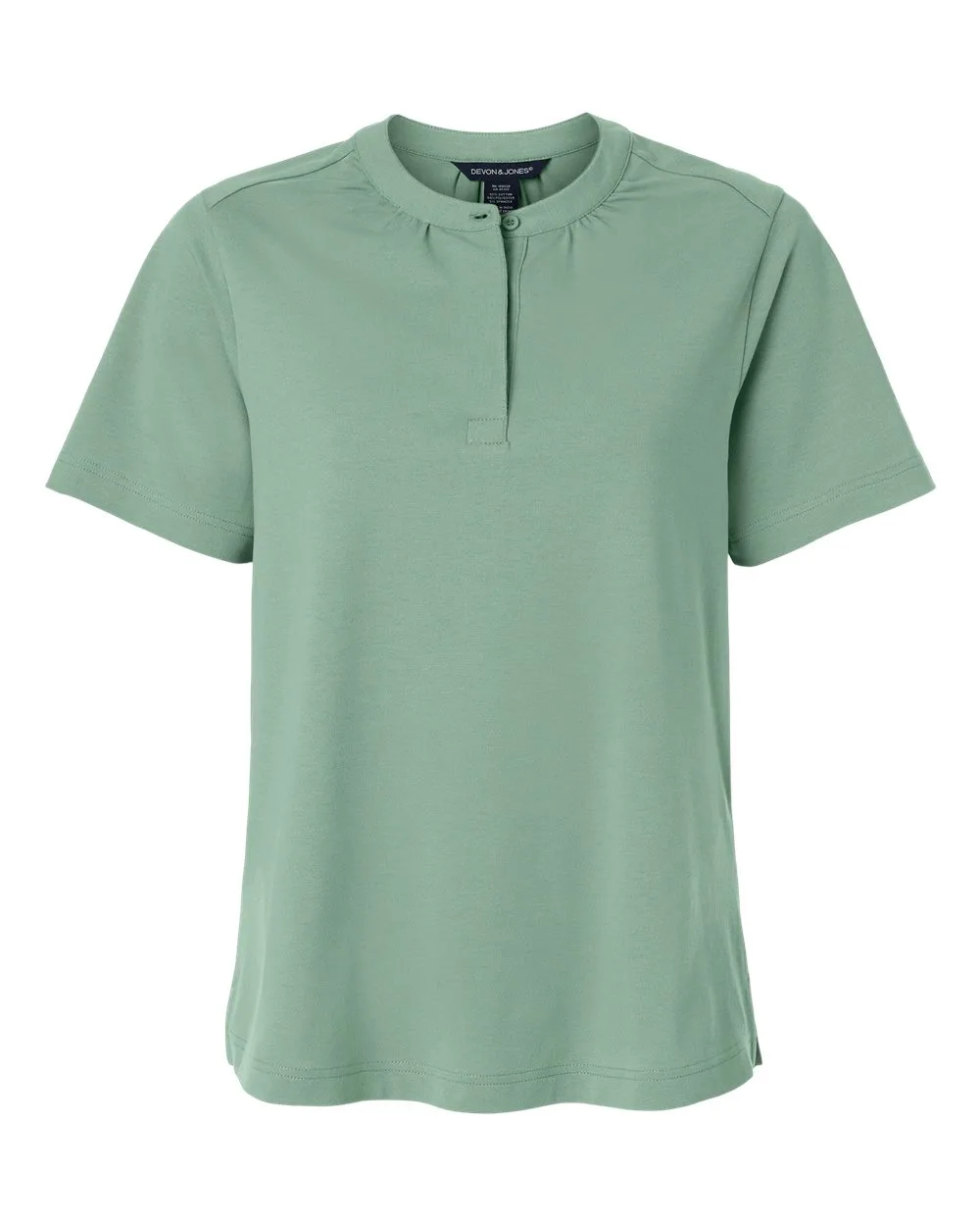 Devon & Jones DG102W Women's Seaton Pebble Textured Polo — blank polo, front view