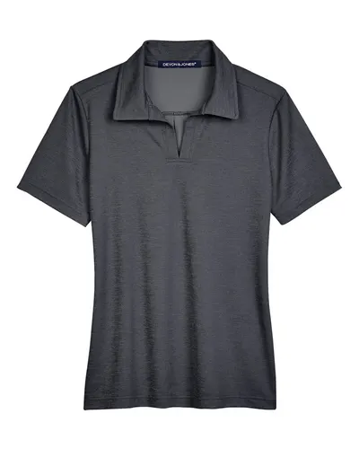 Devon & Jones DG22W Women's CrownLux Performance® Address Melange Polo — blank polo, front view