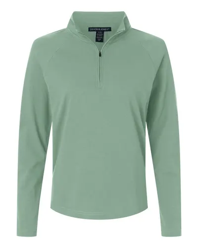 Devon & Jones DG402W Women's Seaton Pebble Textured Quarter-Zip Pullover — blank garment, front view