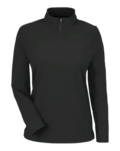 Devon & Jones DG410W Women's CrownLux Performance® Windsor Welded Quarter-Zip Pullover — blank garment, front view