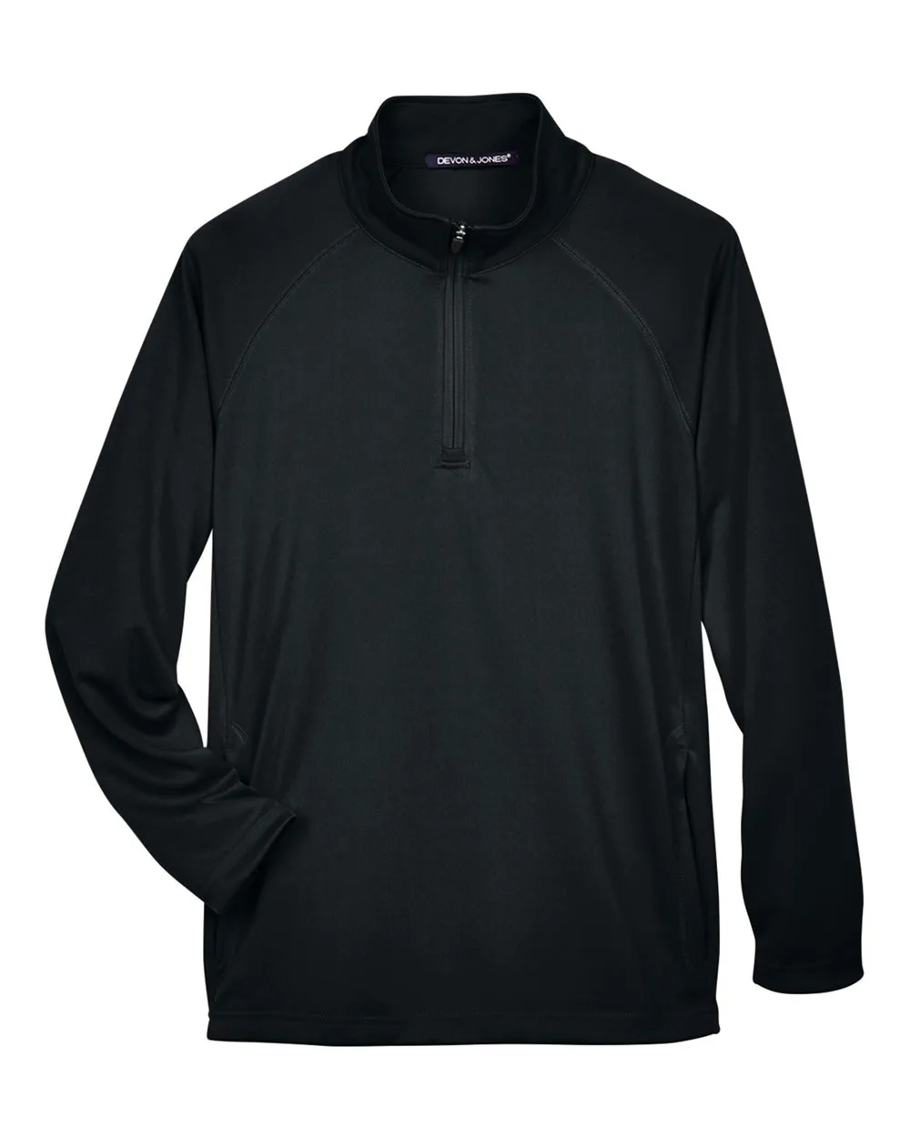 Devon & Jones DG440 Men's Stretch Tech-Shell® Compass Quarter-Zip Pullover — blank garment, front view