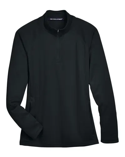 Devon & Jones DG440W Women's Stretch Tech-Shell® Compass Quarter-Zip Pullover — blank garment, front view