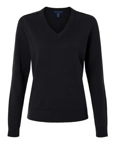 Devon & Jones DG445W Women's New Classics V-Neck Sweater — blank garment, front view