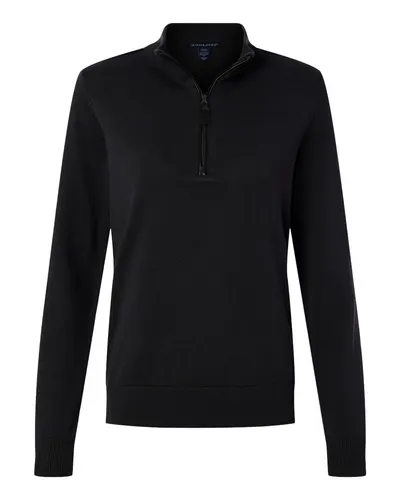 Devon & Jones DG446W Women's New Classics Quarter-Zip Sweater — blank garment, front view