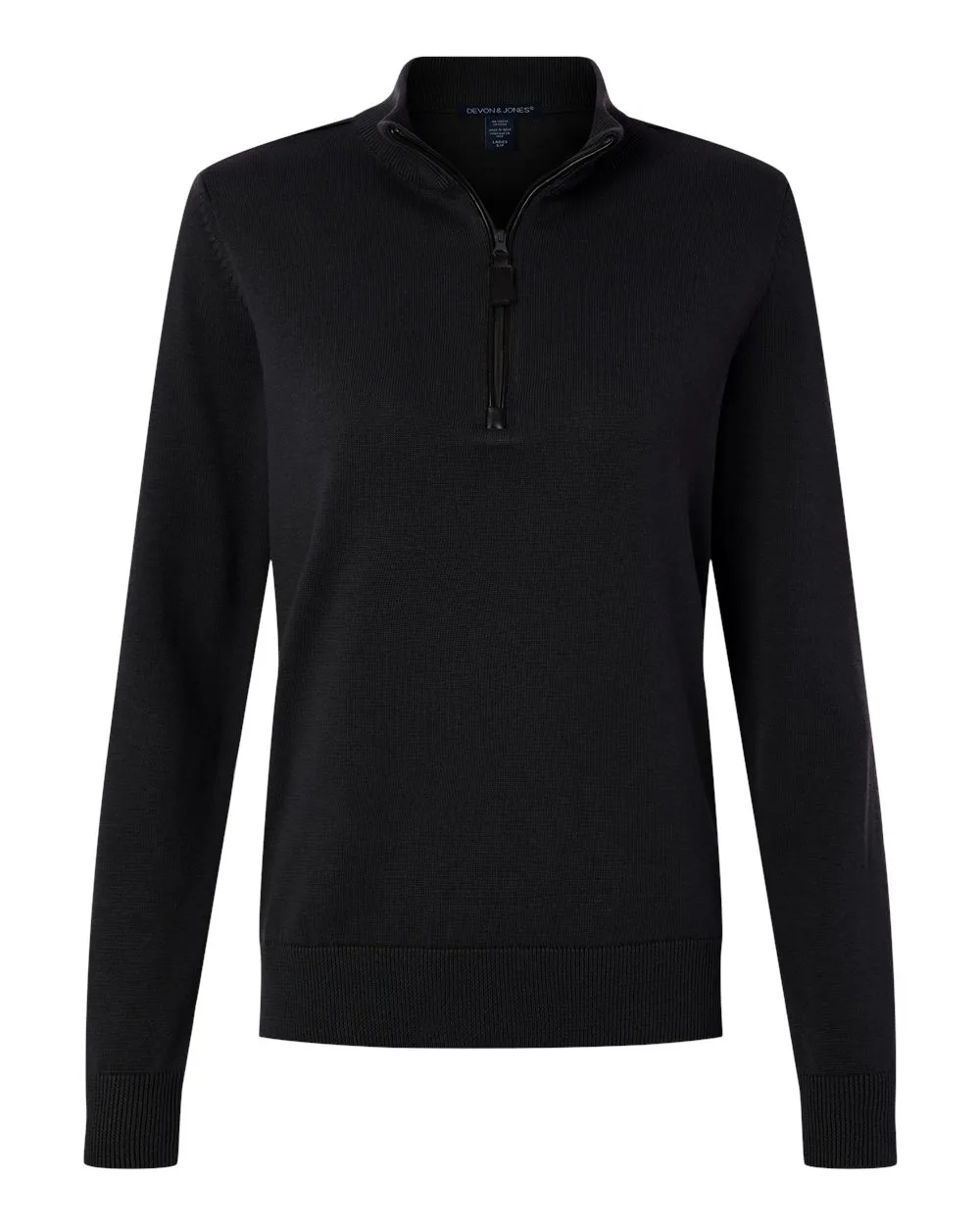 Devon & Jones DG446W Women's New Classics Quarter-Zip Sweater — blank garment, front view