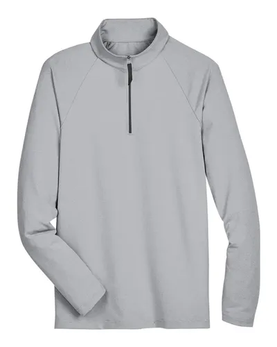 Devon & Jones DG480 Men's CrownLux Performance® Clubhouse Micro-Stripe Quarter-Zip Pullover — blank garment, front view