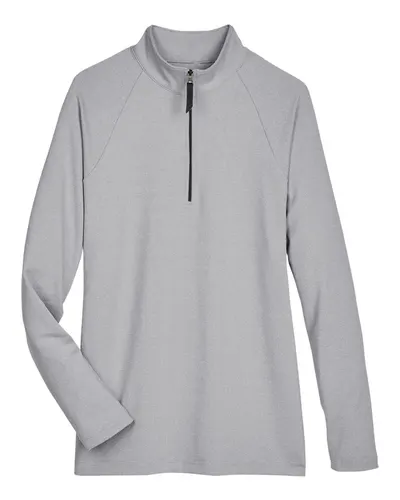 Devon & Jones DG480W Women's CrownLux Performance® Clubhouse Micro-Stripe Quarter-Zip Pullover — blank garment, front view