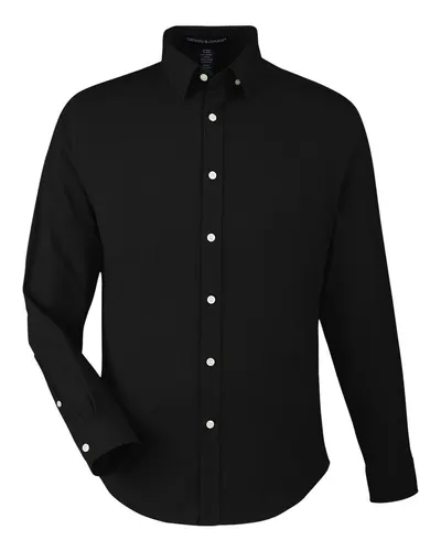 Devon & Jones DG505 Men's CrownLux Performance® Spencer Poplin Dress Shirt — blank woven shirt, front view