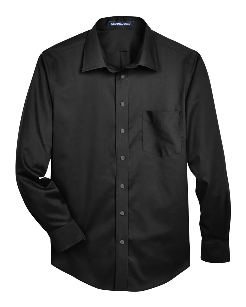 Devon & Jones DG530 Men's Crown Collection® Solid Stretch Twill Woven Dress Shirt — blank woven shirt, front view