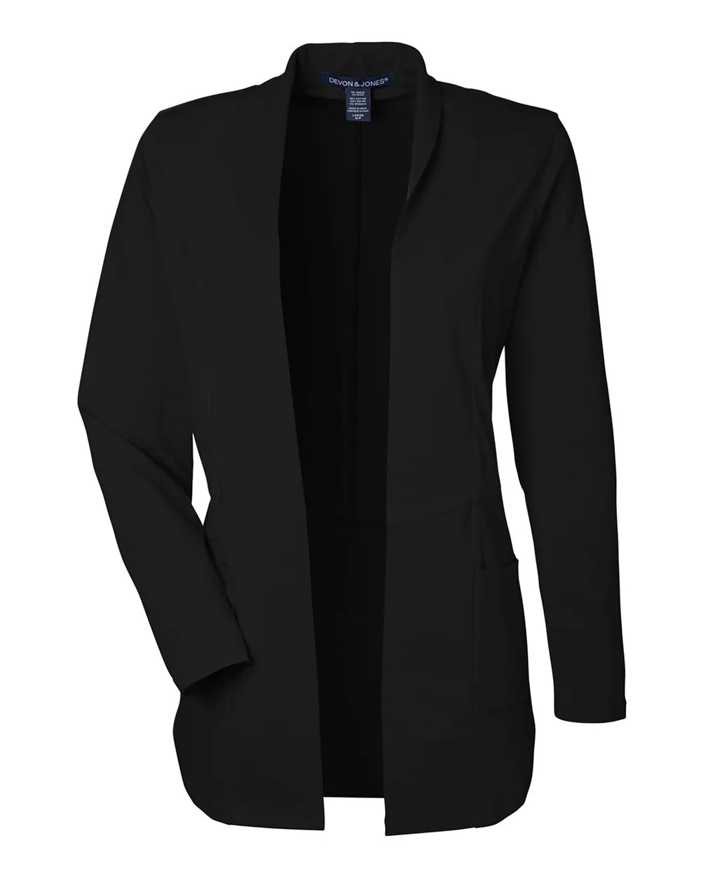 Devon & Jones DP125W Women's Raleigh Stretch Cardigan — blank garment, front view