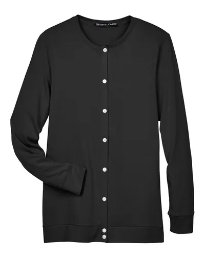 Devon & Jones DP181W Women's Perfect Fit™ Ribbon Cardigan — blank garment, front view
