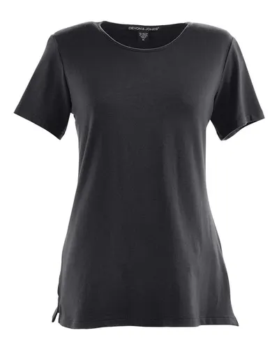 Devon & Jones DP182W Women's Perfect Fit™ Shell T-Shirt — blank t-shirt, front view