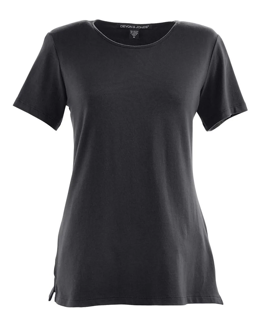 Devon & Jones DP182W Women's Perfect Fit™ Shell T-Shirt — blank t-shirt, front view